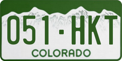 CO license plate 051HKT