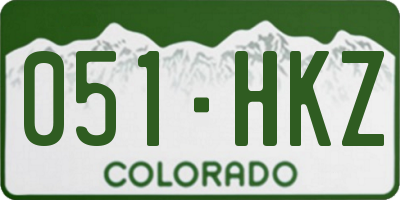 CO license plate 051HKZ