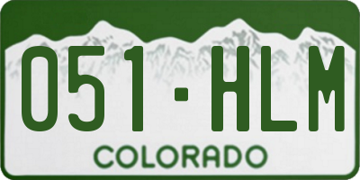 CO license plate 051HLM