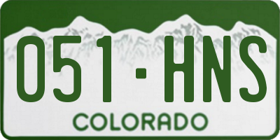 CO license plate 051HNS