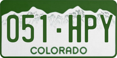 CO license plate 051HPY