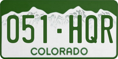 CO license plate 051HQR