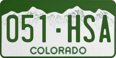 CO license plate 051HSA