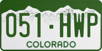 CO license plate 051HWP