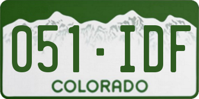 CO license plate 051IDF