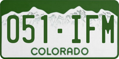 CO license plate 051IFM