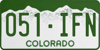 CO license plate 051IFN