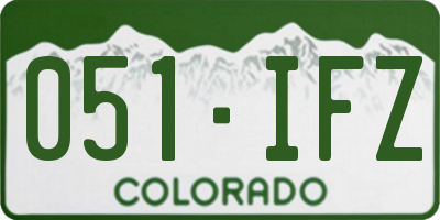 CO license plate 051IFZ