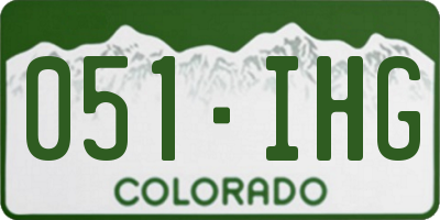 CO license plate 051IHG