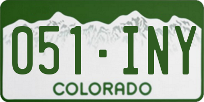 CO license plate 051INY