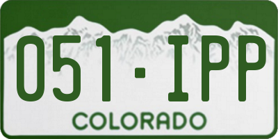 CO license plate 051IPP