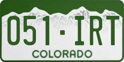 CO license plate 051IRT