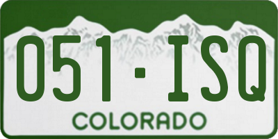CO license plate 051ISQ