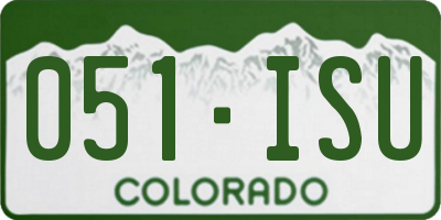 CO license plate 051ISU