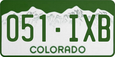 CO license plate 051IXB