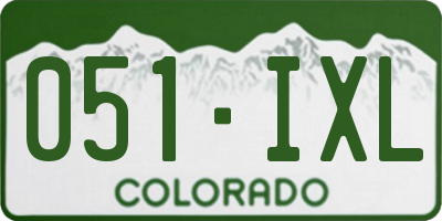 CO license plate 051IXL