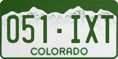 CO license plate 051IXT