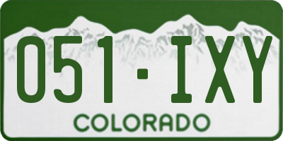 CO license plate 051IXY