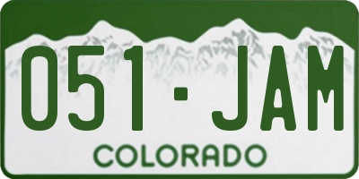 CO license plate 051JAM