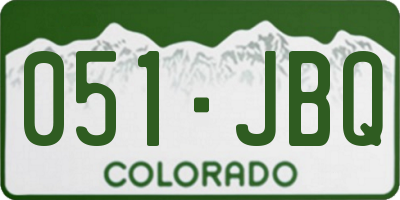 CO license plate 051JBQ