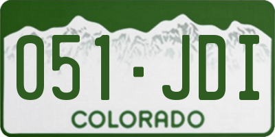 CO license plate 051JDI