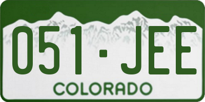 CO license plate 051JEE