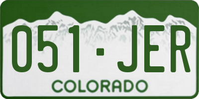 CO license plate 051JER