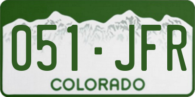 CO license plate 051JFR