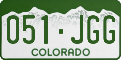 CO license plate 051JGG