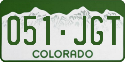 CO license plate 051JGT