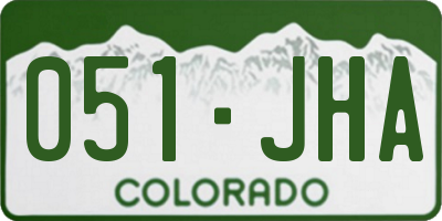 CO license plate 051JHA