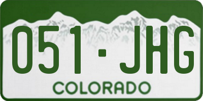 CO license plate 051JHG