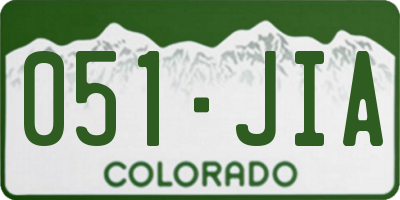 CO license plate 051JIA