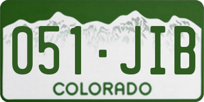 CO license plate 051JIB