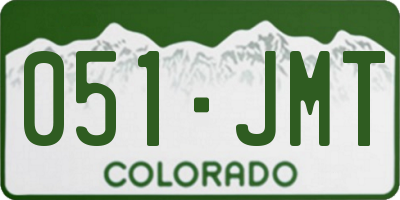 CO license plate 051JMT