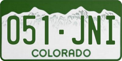 CO license plate 051JNI