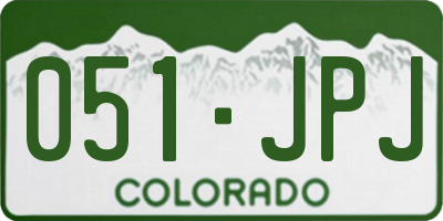 CO license plate 051JPJ