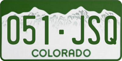 CO license plate 051JSQ