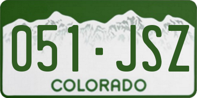 CO license plate 051JSZ