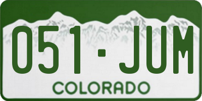 CO license plate 051JUM