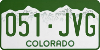 CO license plate 051JVG