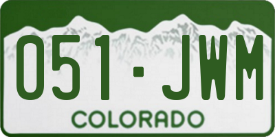 CO license plate 051JWM