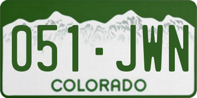 CO license plate 051JWN