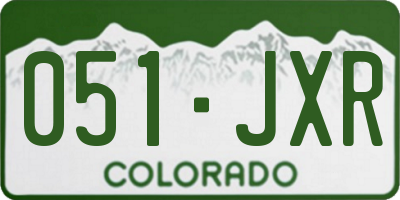 CO license plate 051JXR