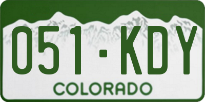 CO license plate 051KDY