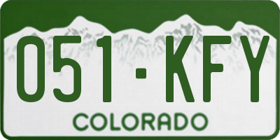 CO license plate 051KFY