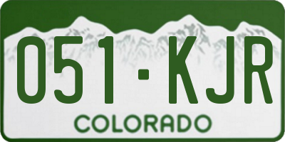 CO license plate 051KJR