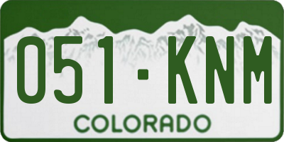CO license plate 051KNM
