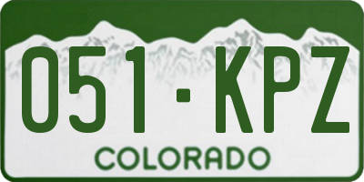 CO license plate 051KPZ