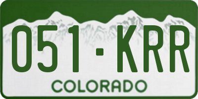 CO license plate 051KRR